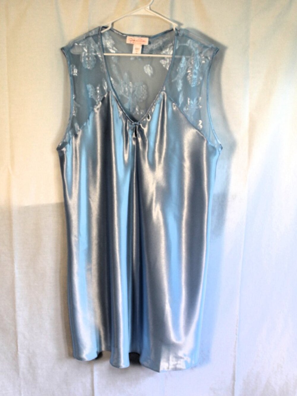 Oscar de la Renta Pink Label Powder Blue Satin Nightgown 2X